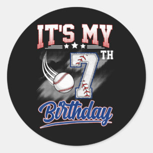 Sticker Rond C'est mon 7e anniversaire Bysebyll 7 ans Anniversa