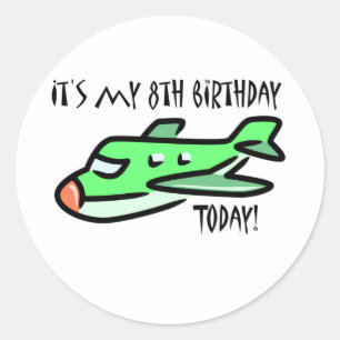 Sticker Rond C'est mon 8e anniversaire aujourd'hui