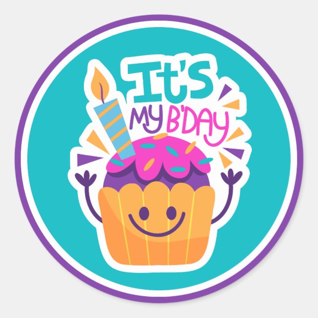 Sticker Rond C'est mon anniversaire (Devant)