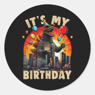 Sticker Rond C'est mon anniversaire Kaiju fête d'anniversaire J
