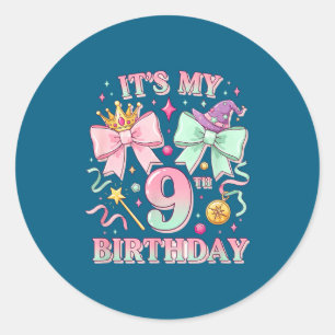 Sticker Rond C'est mon anniversaire Mon 9ème anniversaire Jolie