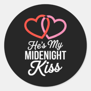 Sticker Rond C'est mon baiser de minuit Bonne année à assortir