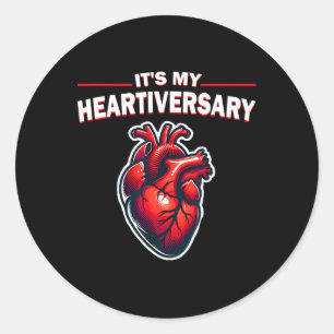 Sticker Rond C'est mon coeur de sensibilisation à l'AVC Maladie