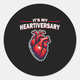 Sticker Rond C'est mon coeur de sensibilisation à l'AVC Maladie