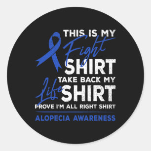 Sticker Rond C'Est Mon Combat Alopecia Sensibilisation A Ribbon