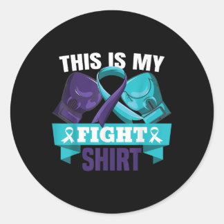 Sticker Rond C'Est Mon Combat Chemise Lutte Contre Le Suicide