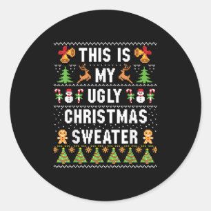 Sticker Rond C'Est Mon Doux Vilain Drôle Noël Courte