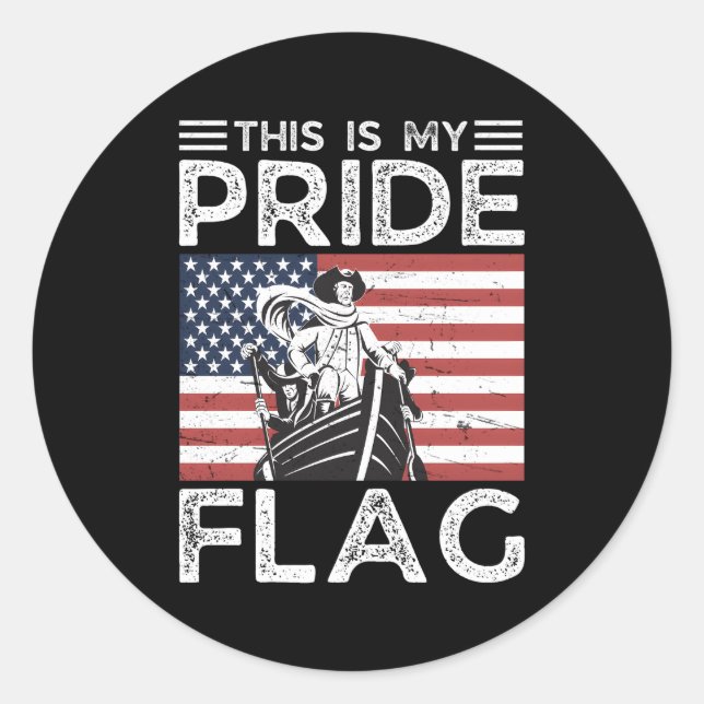 Sticker Rond C'Est Mon Drapeau De Fierté 4 juillet États-Unis A (Devant)