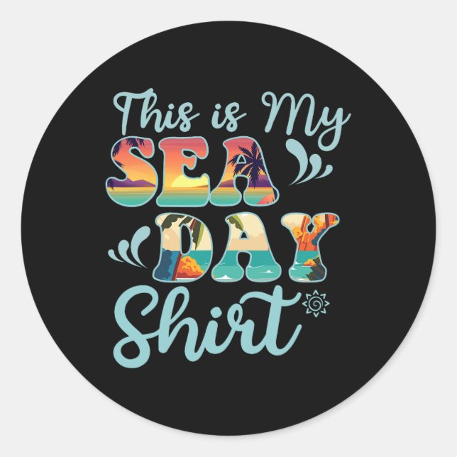 Sticker Rond C'Est Mon Jour De Mer Drôle Famille Vacances D'Été (Devant)