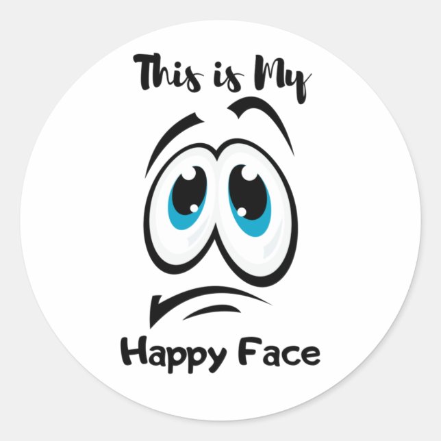 Sticker Rond C'est mon joyeux visage drôle Stiker (Devant)
