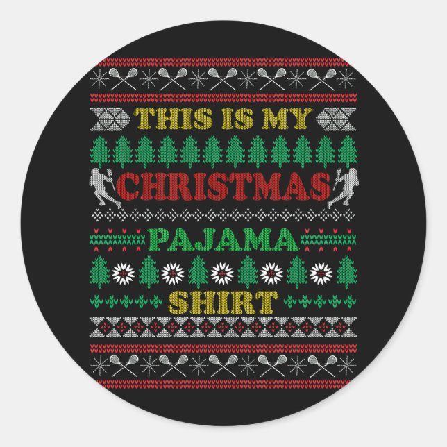 Sticker Rond C'Est Mon Pyjama De Noël Grosse Crosse Douce (Devant)