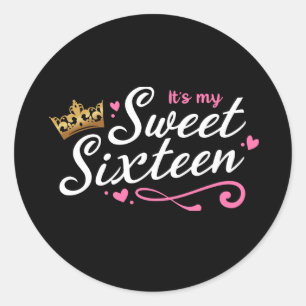 Sticker Rond C'est My Sweet sixteen Sticker, 16ème anniversaire