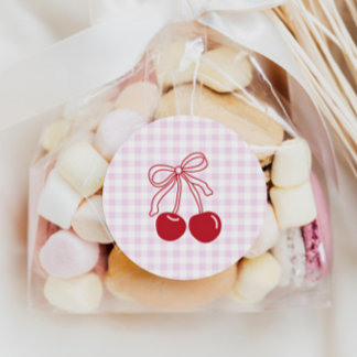 Sticker Rond C'est notre cerise sur le gâteau d'anniversaire ro