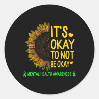 Sticker Rond C'Est Ok De Ne Pas Être D'Accord Sunflower Santé M