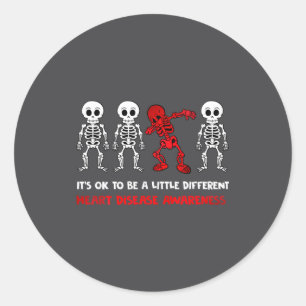 Sticker Rond C'est Ok D'être Un Peu Différent Maladie Cardiaque