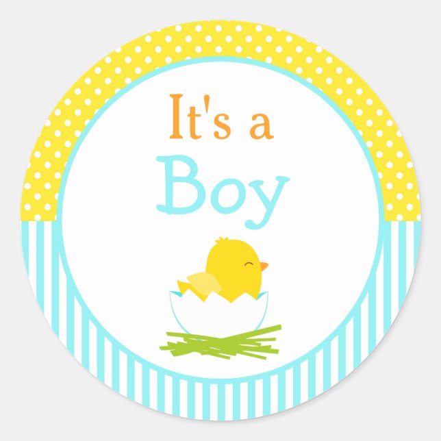 Sticker Rond C'est un Baby shower de poussins (Devant)