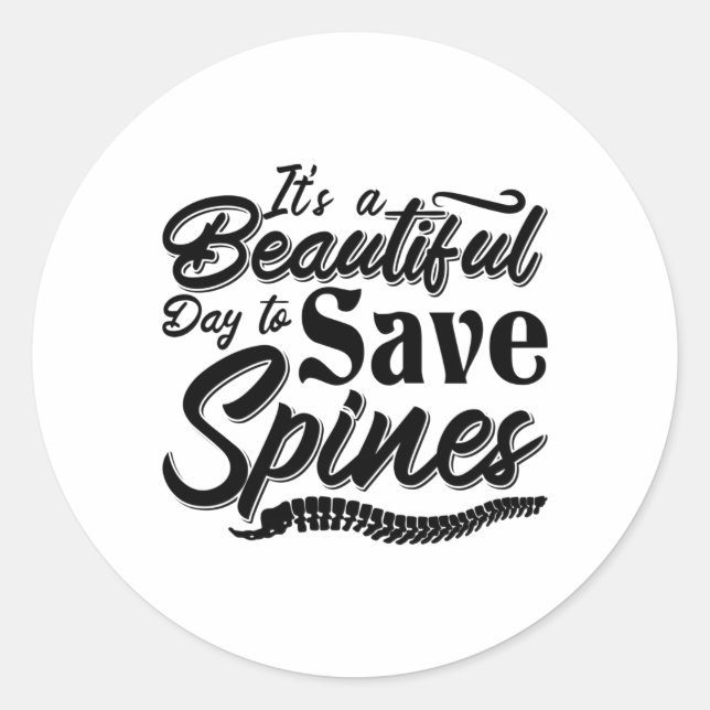 Sticker Rond C'est un beau jour Chiropratique Chiropractor (Devant)