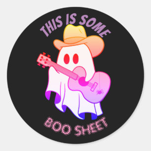 Sticker Rond C'EST UN BOO SHEET, mignon fantôme