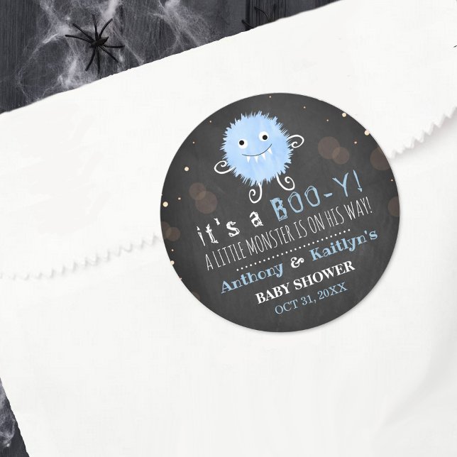 Sticker Rond C'est un boo-y ! Baby shower d'Halloween de Little (Créateur téléchargé)