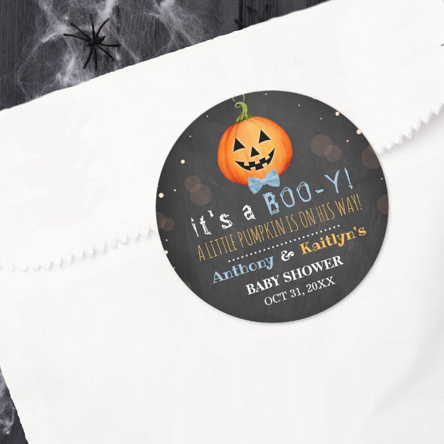 Sticker Rond C'est un boo-y ! Baby shower d'Halloween petit Cit (Créateur téléchargé)