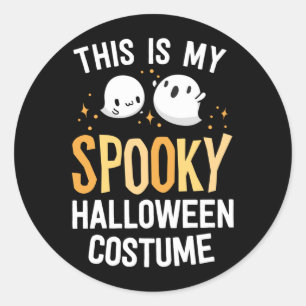 Sticker Rond C'est un costume d'Halloween effrayant Kawaii Spoo