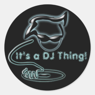 Sticker Rond C'est un DJ !