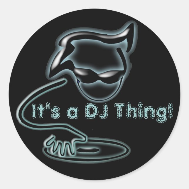 Sticker Rond C'est un DJ ! (Devant)