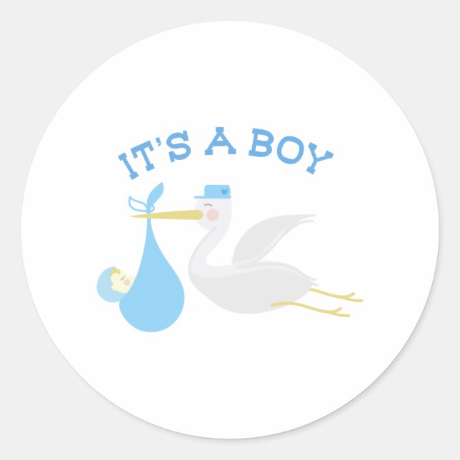 Sticker Rond C'est un garçon (Devant)