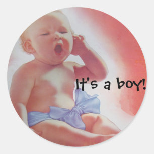Sticker Rond C'est un garçon !