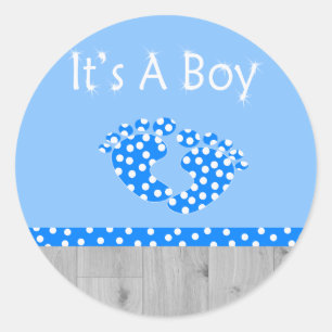 Sticker Rond c'est un garçon aux pieds bleus