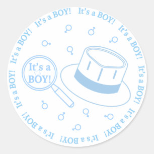 Sticker Rond C'est un garçon ! faire-part