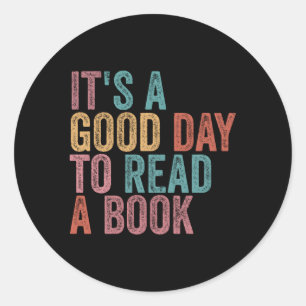 Sticker Rond C'Est Un Jour Pour Lire Un Livre