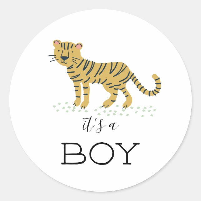 Sticker Rond C'est un petit tigre (Devant)