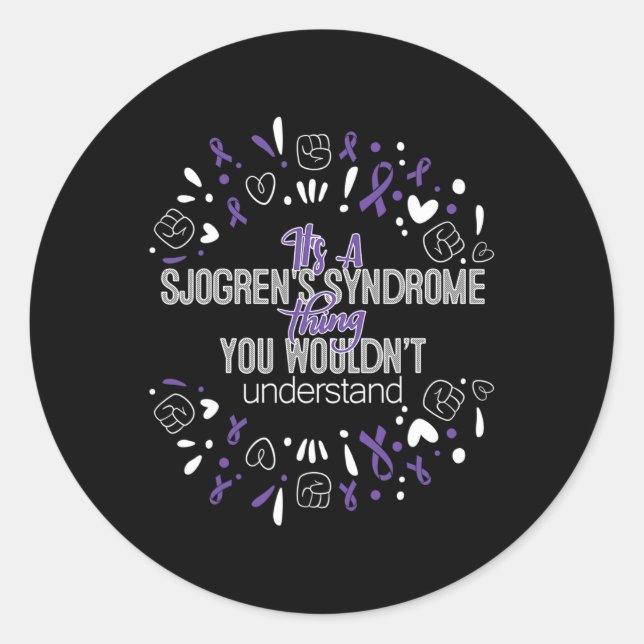 Sticker Rond C'est un syndrome de Sjogrens Soutien de sensibili (Devant)