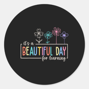 Sticker Rond C'est une belle journée pour les élèves enseignant