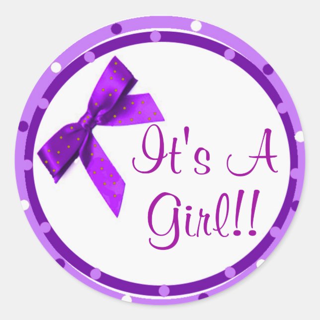 Sticker Rond C'est une chatte à mâchoire violet fille (Devant)