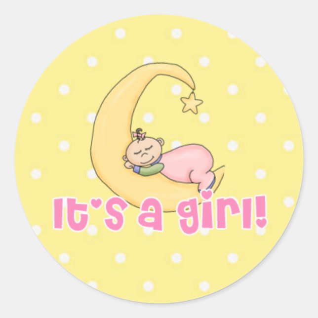 Sticker Rond C'est une fille ! (Devant)