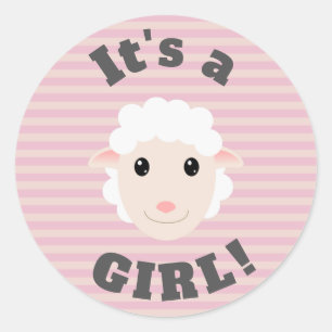 Sticker Rond C'est une fille