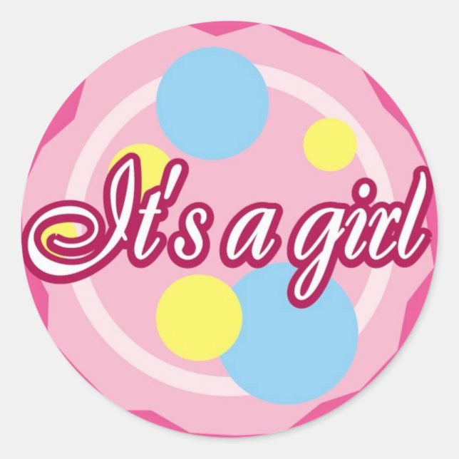 Sticker Rond C'est une fille ! (Devant)