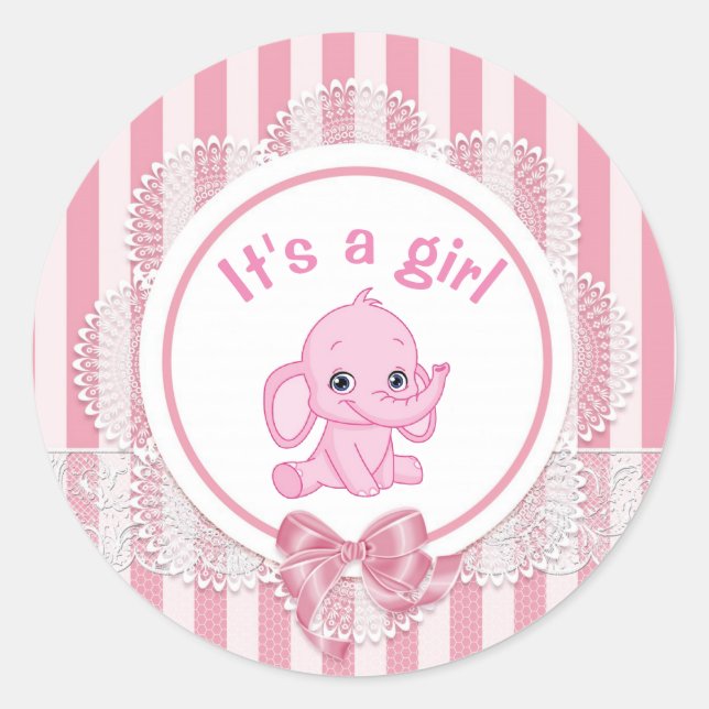 Sticker Rond C'est une fille (Devant)