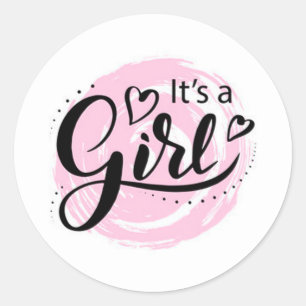 Sticker Rond C'est une fille