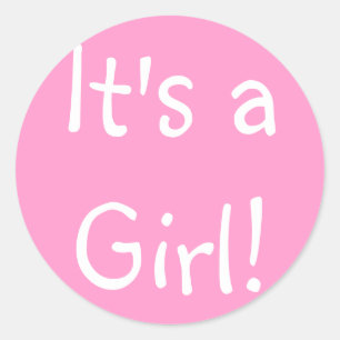 Sticker Rond C'est une fille !