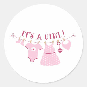 Sticker Rond C'est une fille