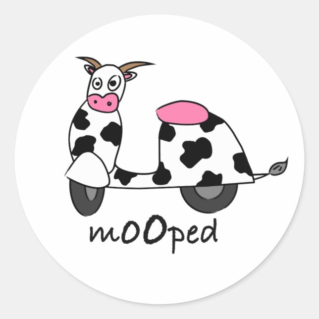 Sticker Rond C'est une Mooped ! (Devant)