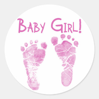 Sticker Rond C'est une petite fille !