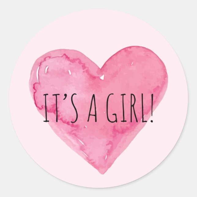 Sticker Rond C'est une petite fille Faire-part de naissance de  (Devant)