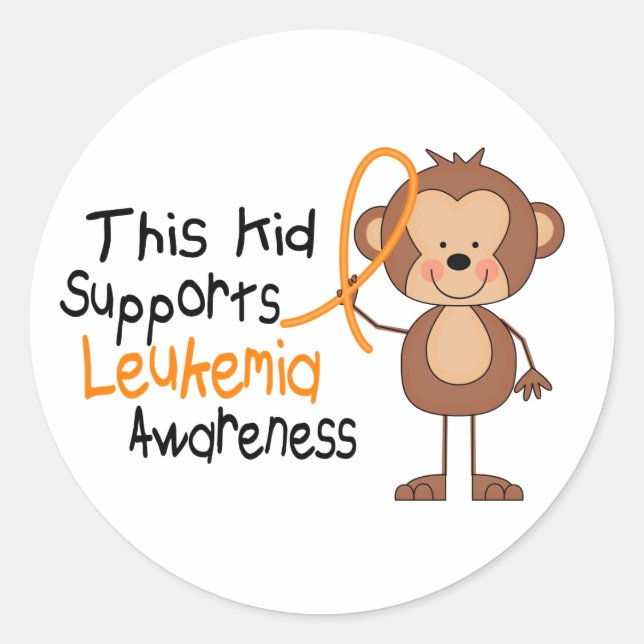 Sticker Rond Cet Enfant appuie la sensibilisation à la leucémie (Devant)