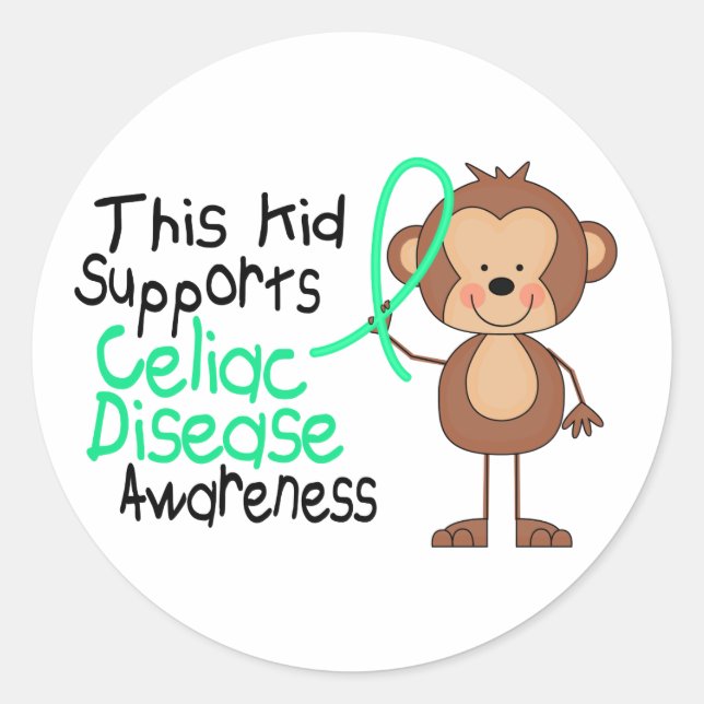 Sticker Rond Cet enfant appuie la sensibilisation aux maladies  (Devant)