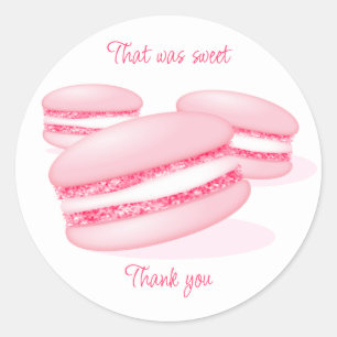 Sticker Rond c'était gentil merci les macarons roses