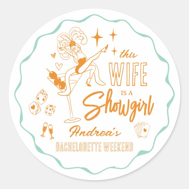 Sticker Rond Cette épouse est une fille de spectacle enterremen (Devant)